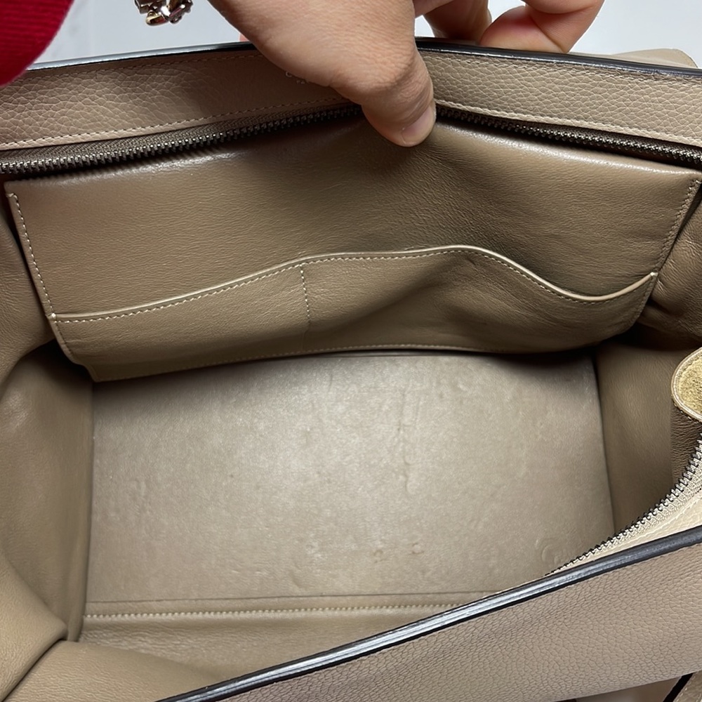 AUTHENTIC CELINE Hand Bag Beige Leather suede - Picture 9 of 16